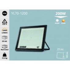 200W ULTRA SLİM LED PROJEKTÖR 6500K BEYAZ GÜNIŞIĞI